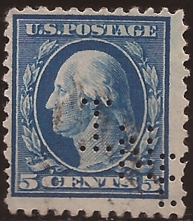 George Washington 1917  5 centavos
