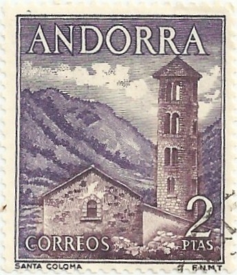 TURISMO. IGLESIA DE SANTA COLOMA. YVERT AD-ES 56