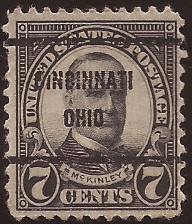 William McKinley 1923 7 centavos 11x10 perf