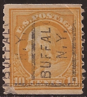 Benjamin Franklin  1922 10 centavos perf 9,5 vert