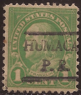 Benjamin Franklin 1923 11x10 perf 1 centavo