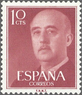ESPAÑA 1955 1143 Sello Nuevo General Franco 10cts