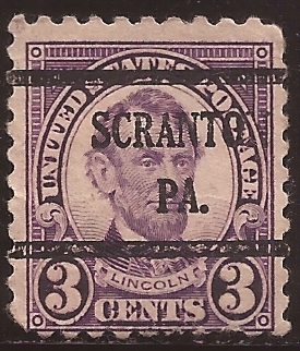 Abraham Lincoln 1923 3 centavos 10 perf