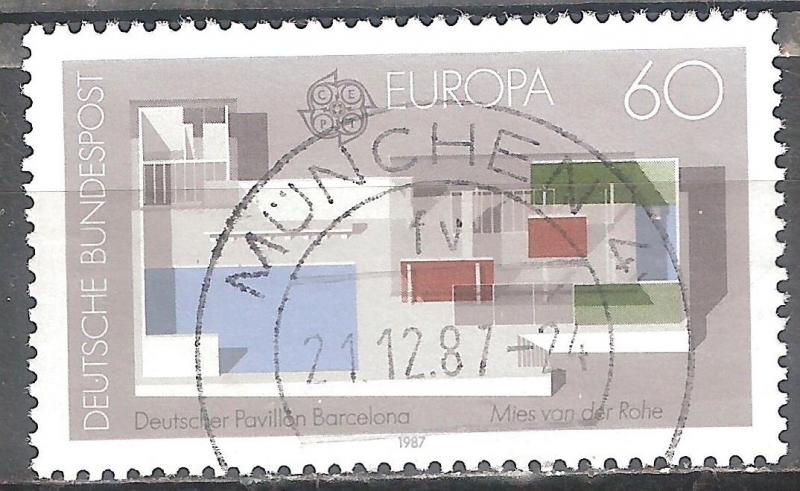 Europa-CEPT.Pabellón alemán de Barcelona, ​​Mies van der Rohe.