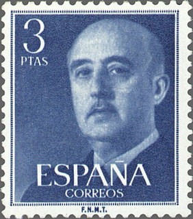 ESPAÑA 1955 1159 Sello Nuevo General Franco 3pts sin goma
