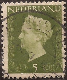 Reina Guillermina 1947  5  céntimos