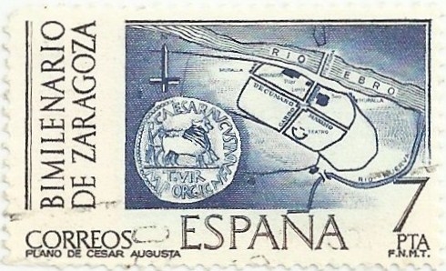 BIMILENARIO DE ZARAGOZA. PLANO DE LA CIUDAD ROMANA. EDIFIL 2320