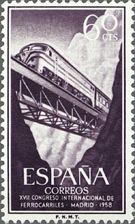ESPAÑA 1958 1233 Sello Nuevo Congreso Ferrocarriles 60cts