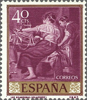 ESPAÑA 1959 1239 Sello Nuevo Pintor Diego Velázquez Las Hilanderas 40cts