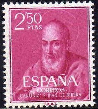 ESPAÑA 1960 1293 Sello Nuevo Beato Juan de Ribera 2,50pts c/señal charnela