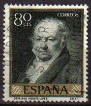 ESPAÑA 1958 1215 Sello Pintor Francisco de Goya y Lucientes Goya Por Vicente López Usado