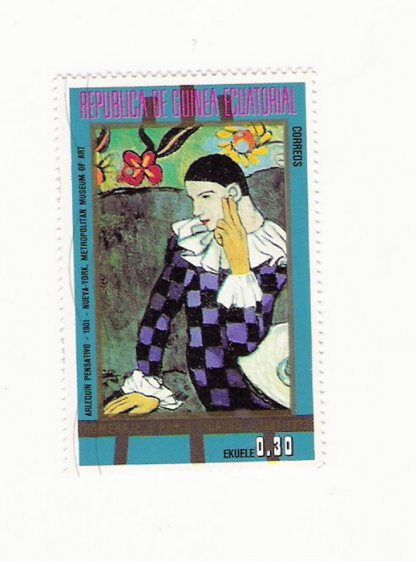 PICASO Arlequin pensativo