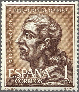 ESPAÑA 1961 1395 Sello Nuevo XII Cent. Fundación Oviedo Fruela Yv1068 Espana Spain 