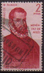 ESPAÑA 1960 1302 Sello Forjadores de América Menendez de Aviles Usado Descubrimiento de Florida