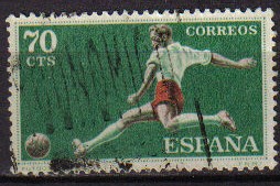 ESPAÑA 1960 1308 Sello Deportes Fútbol Usado 70cts