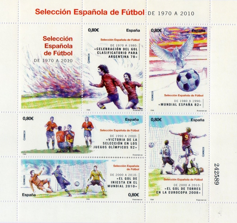 Selección Española de Fútbol de 1970 a 2010.
