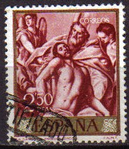 ESPAÑA 1961 1336 Sello Domenico Theotocopoulos El Greco La Santísima Trinidad Usado