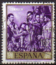 ESPAÑA 1961 1339 Sello Domenico Theotocopoulos El Greco Martirio de San Mauricio usado