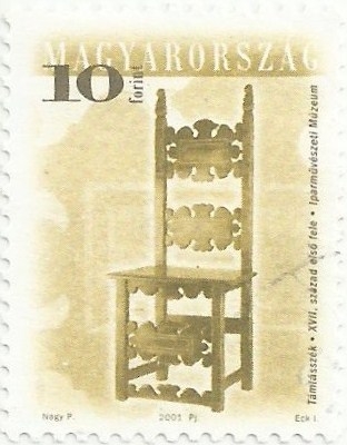 MOBILIARIO ANTIGUO. SILLA DEL SIGLO XVII, SELLO REEDITADO DE 1999. YVERT HU 3784