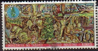 FILIPINAS 1968 Scott995 Sello Industria del Tabaco Usado