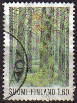 FINLANDIA SUOMI FINLAND 1982 Scott 634 Sello Arboles Parque Seitseminen Michel 893X