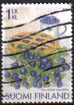 FINLANDIA SUOMI FINLAND 2006 Sello Serie Frutas Arandanos Usado