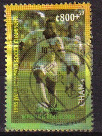 GHANA 1997 Michel 2577 Sello Futbol World Soccer Champions Usado