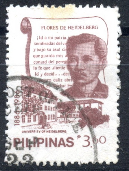 FILIPINAS_SCOTT 1782.02 FLORES DE HEIDELBERG, POR JOSE RIZAL. $0.35