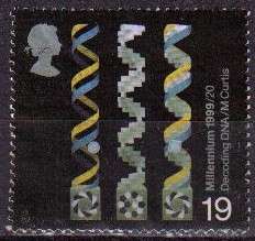 Gran Bretaña 1999 Scott1819 Sello Milenium Ciencia Decodificación del DNA M.CURTIS usado
