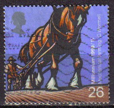 GRAN BRETAÑA 1999 1824 Sello Milenium Agricultura Caballo C. WORME Great BritainLL Usado