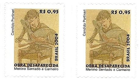 Niño sentado con cordero - obra desaparecida