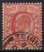 Gran Bretaña 1911 Scott 147 Sello Rey Eduardo VII usado Great Britain