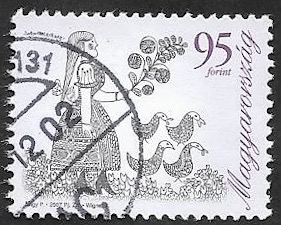 4148 - Jóven con patos, diseño de Judit Wigner 