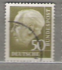 1954 Serie básica. Presidente Dr. Thedore Heuss. 3 C. (1957)