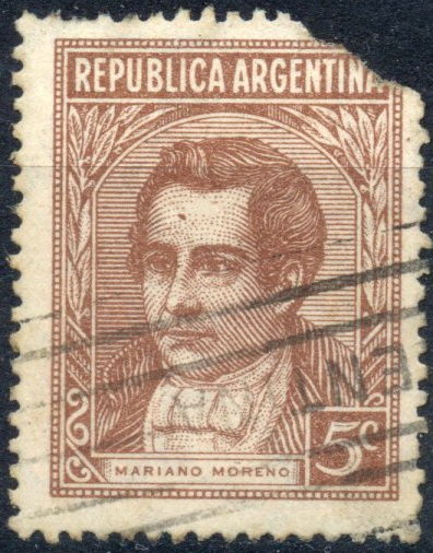 ARGENTINA_SCOTT 427 MARIANO MORENO. $0,20