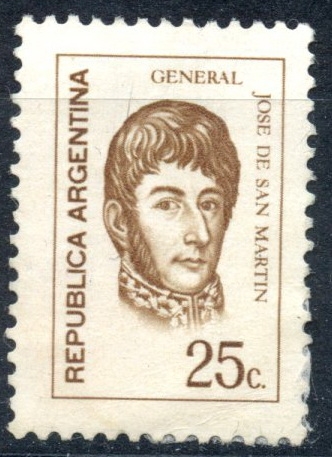 ARGENTINA_SCOTT 933.02 GENERAL JOSE DE SAN MARTIN (25C). $0,20