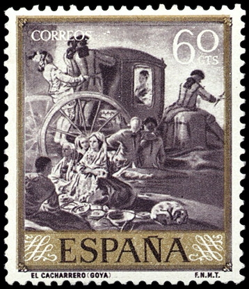 ESPAÑA SEGUNDO CENTENARIO NUEVO Nº 1213 ** 60C VIOLETA GRISACEO GOYA