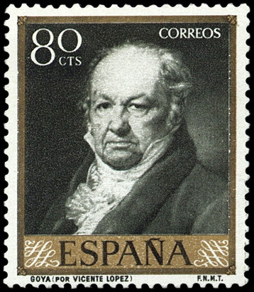 ESPAÑA SEGUNDO CENTENARIO Nº 1215 ** 80C VERDE NEGRUZCO GOYA