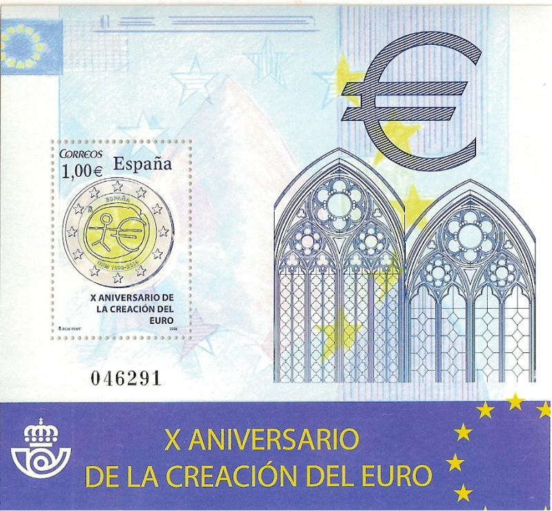 X aniversario de la creacion del euro.