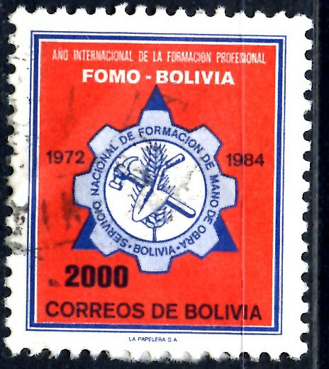BOLIVIA_SCOTT 713.03 AÑO INTERNACIONAL DE LA FORMACION PROFESIONAL. $0.25