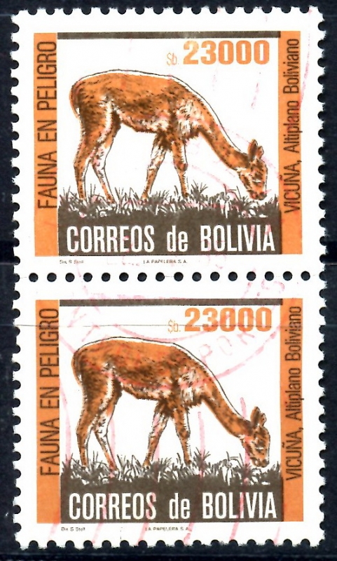 BOLIVIA_SCOTT 715.03_04 VICUÑA, FAUNA EN PELIGRO. $1.00