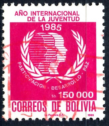 BOLIVIA_SCOTT 727 AÑO INTERNACIONAL DE LA JUNVENTUD. $0.25