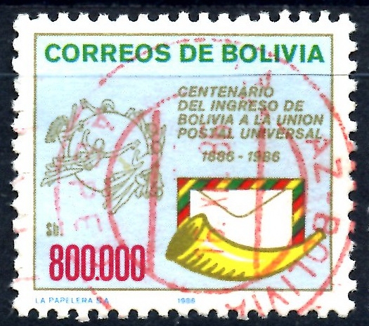 BOLIVIA_SCOTT 731.02 CENT ADMISION DE BOLIVIA EN LA UPU. $0.6