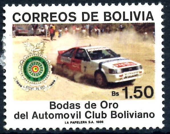 BOLIVIA_SCOTT 781 50º ANIV. AUTOMOVIL CLUB BOLIVIANO. $0.85