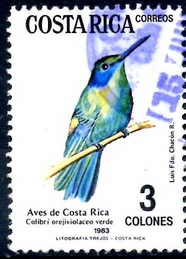 COSTA RICA_SCOTT 291.02 COLIBRI THALASSINUS. $0,25
