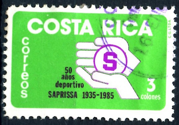 COSTA RICA_SCOTT 329.02 50 AÑOS DEPORTIVO SAPRISSA. $0,20
