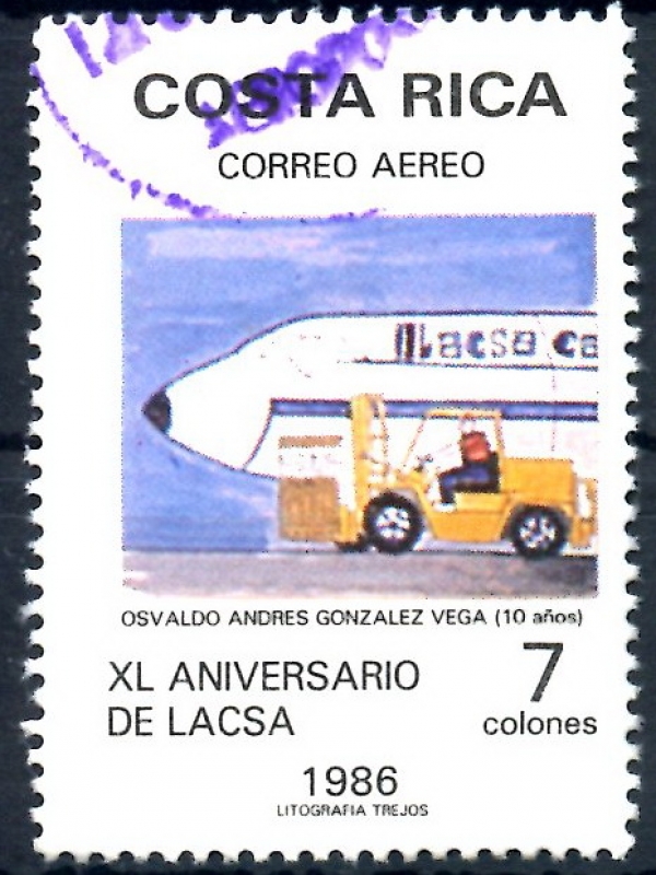 COSTA RICA_SCOTT C913.01 40º AEROLINEA LACSA. $0.30