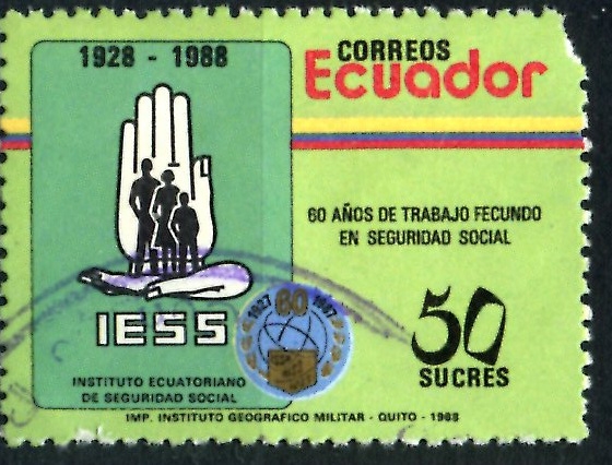 ECUADOR_SCOTT 1156 60 AÑOS DE SEGURIDAD SOCIAL. $0,40