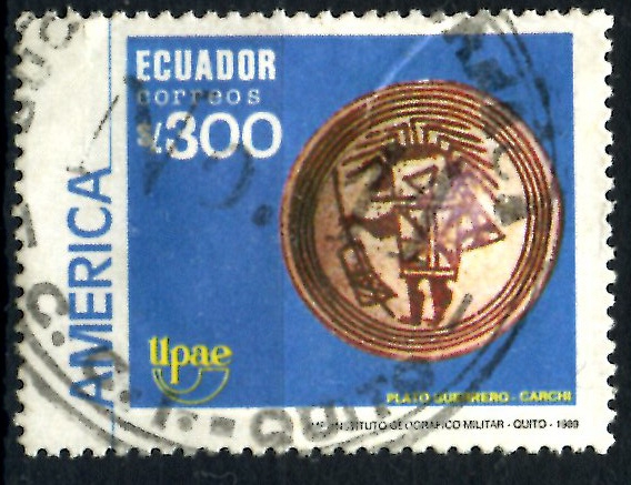ECUADOR_SCOTT 1228 UPAE, CERAMICA PRECOLOMBINA. $1,60