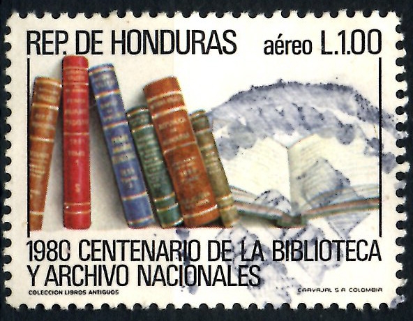 HONDURAS_SCOTT C722.01 CENT. DE LA BIBLIOTECA Y ARCHIVO NACIONALES. $0,40